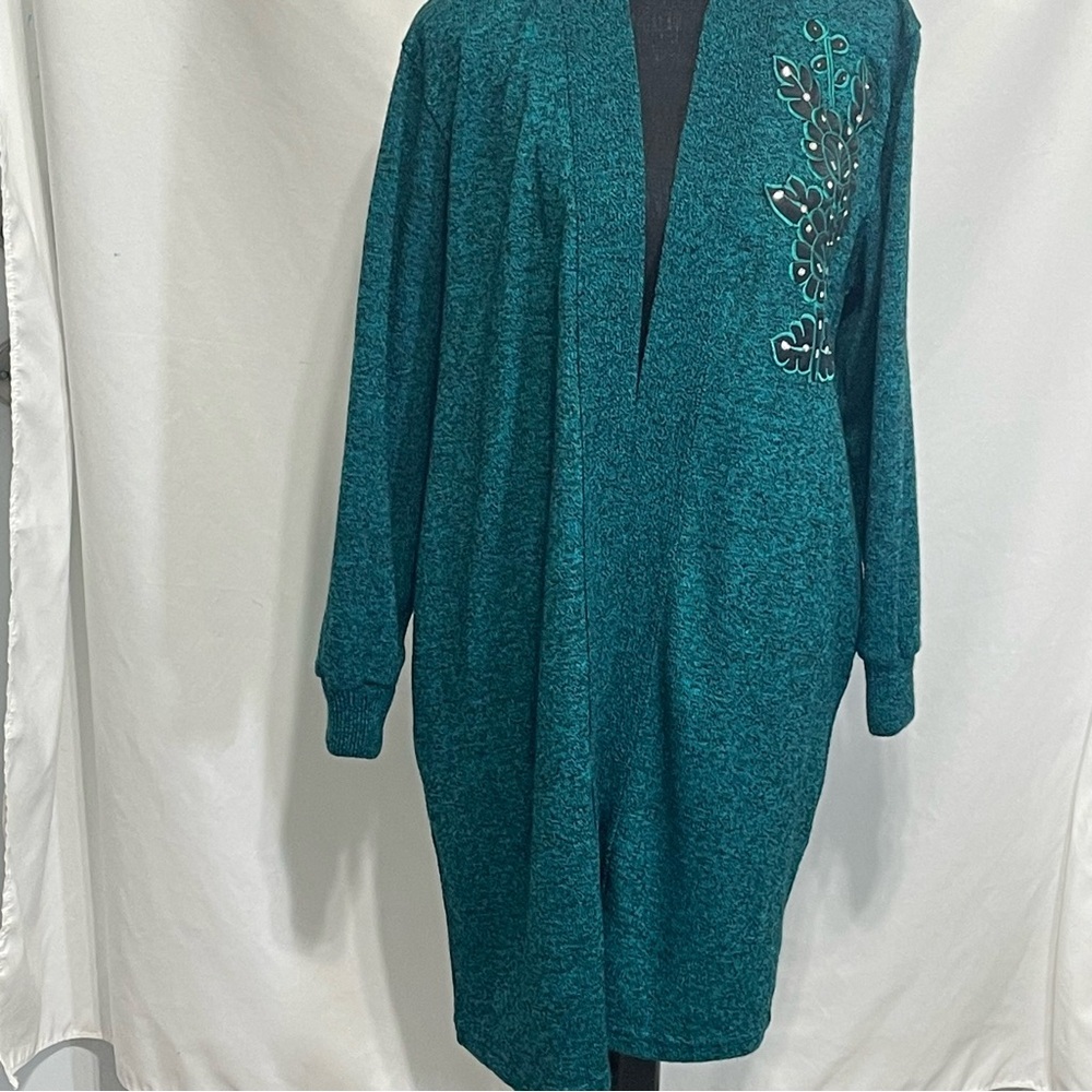San Marcos Rey Women’s Open Front Cardigan With Pockets shoulder Pads. No size.